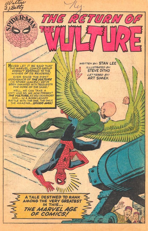 AMAZING SPIDER-MAN #7 (Dec1963) 2.5 GD+   All Steve Ditko! The VULTURE Returns!