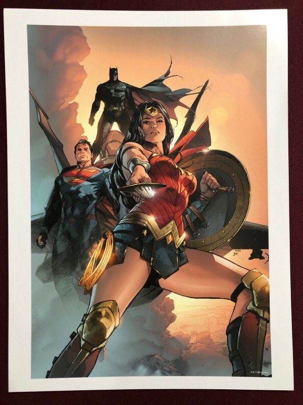 CLAY MANN WONDER WOMAN POSTER 12 X 16 NM SHIPPDFLAT TRINITY BATMAN SUPERMAN