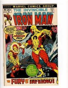 IRONMAN  48 VF+ 8.5. CLASSIC IRON MAN vs. FIREBRAND cover.