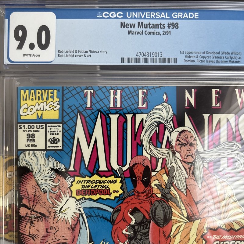 The New Mutants #98 1st Deadpool CGC 9.0 Marvel 1991 ??