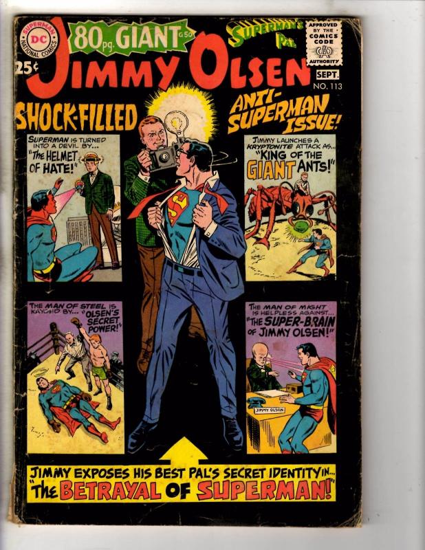 Superman's Pal Jimmy Olsen # 113 VG DC Comic Book Giant G-50 Silver Age JG1