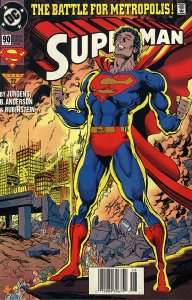 SUPERMAN  (1986 Series) (#0-226, #650-714) (DC) #90 NEWSSTAND Near Mint Comics