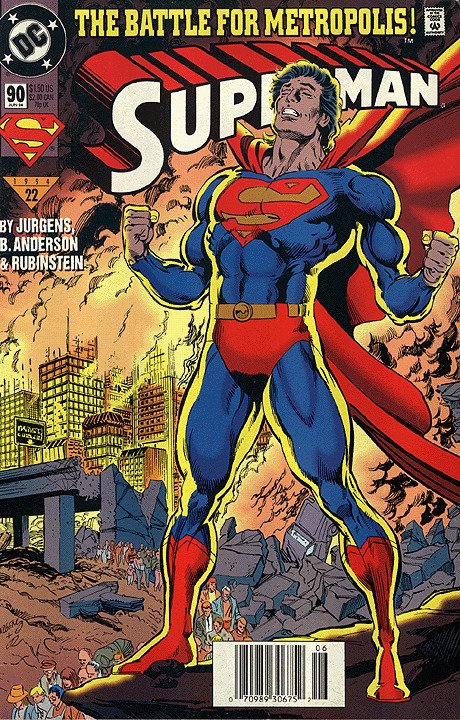 SUPERMAN  (1986 Series) (#0-226, #650-714) (DC) #90 NEWSSTAND Near Mint Comics