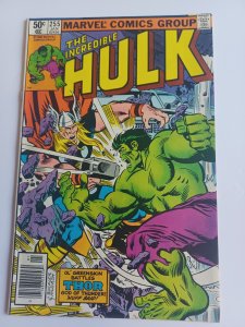 Incredible Hulk #255 newsstand - vs Thor - 1981 - VF/NM