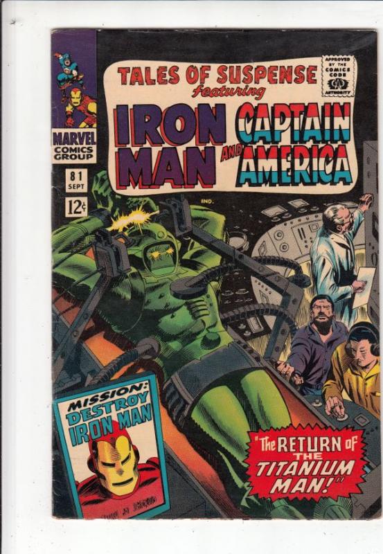 Tales of Suspense #81 (Sep-66) VG/FN+ Mid-Grade Iron Man, Captain America, Bu...