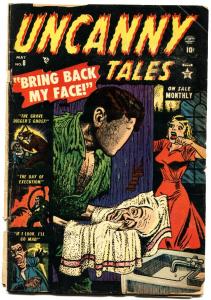 UNCANNY TALES #8-1953-JOE MANEELY-EXECUTION-FACE REMOVAL-WILD