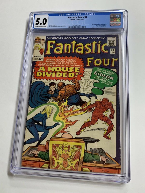 Fantastic Four 34 Cgc 5.0 Marvel Silver Age