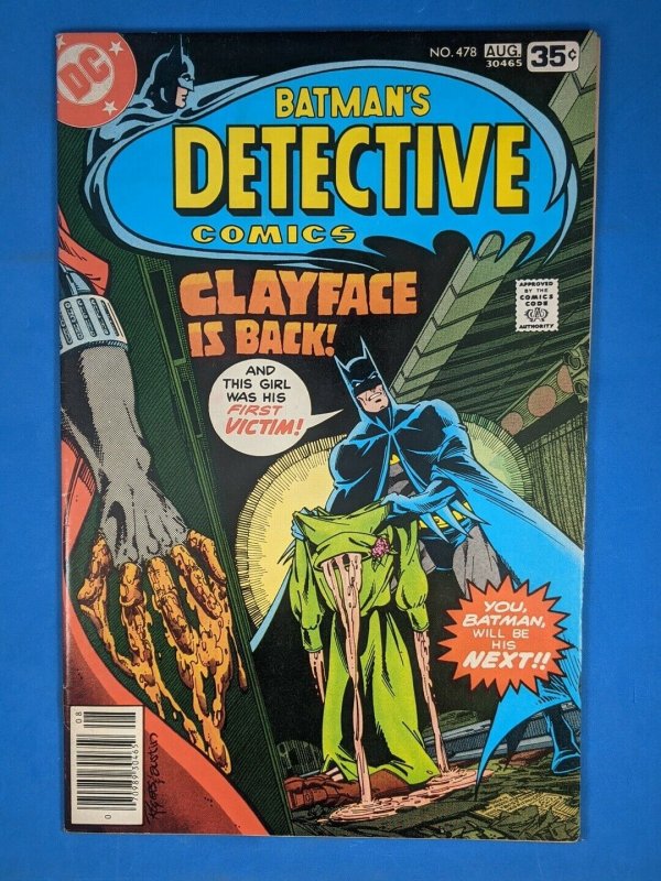Detective Comics #478 VF Clayface App DC Comics 1/0 