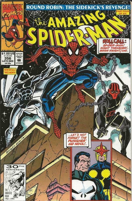 Amazing Spiderman #356 ORIGINAL Vintage 1991 Marvel Comics Moon Knight  Punisher | Comic Books - Copper Age, Marvel, Moon Knight / HipComic