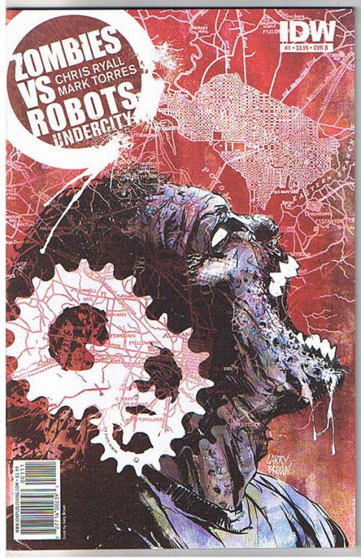 ZOMBIES vs ROBOTS UNDERCITY #1 B, NM+, 2011, IDW, Undead, more Horror in store