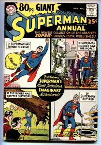 80 Page Giant #1 comic book 1964-Superman Annual-DC-Supergirl