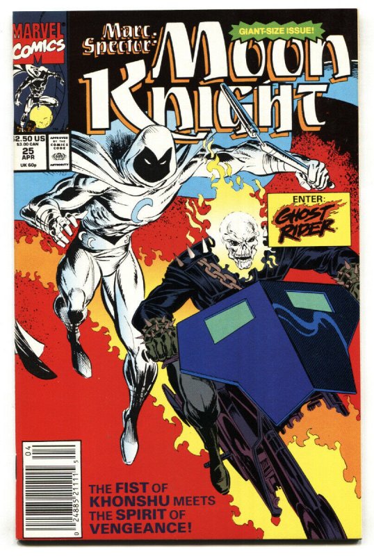 Marc Spector Moon Knight #25 1991- First team-up W Ghost Rider-Newsstand