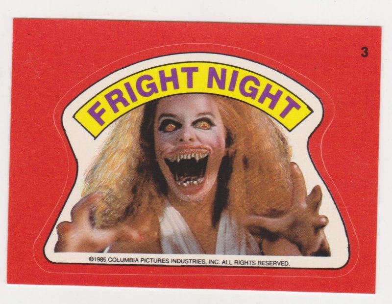 1988 Fright Flix Complete Sticker Set