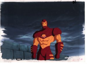 Production Cel & Original Background from Iron Man 1994 - With COA