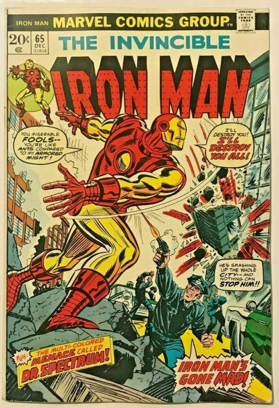 INVINCIBLE IRON MAN#65 FN/VF 1974 MARVEL BRONZE AGE COMICS