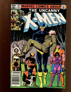 UNCANNY X-MEN #167 - NEWSSTAND (9.2 OB) 1983 