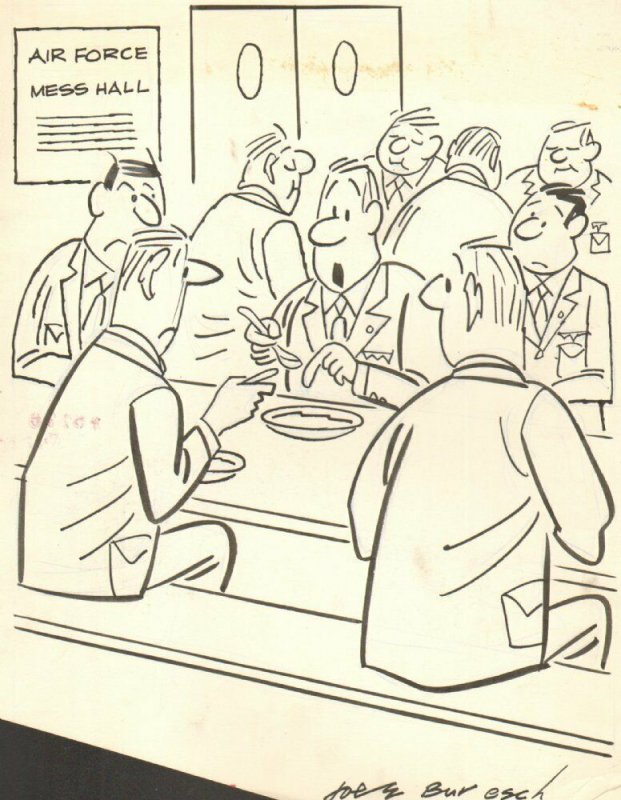 Air Force Mess Hall Gag - 1959 Humorama art by Joe Buresch