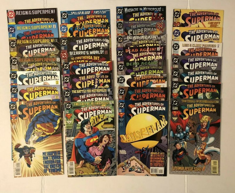 Adventures Of Superman #501 - 529 And Annuals 1-6 &8 Lot Of 37