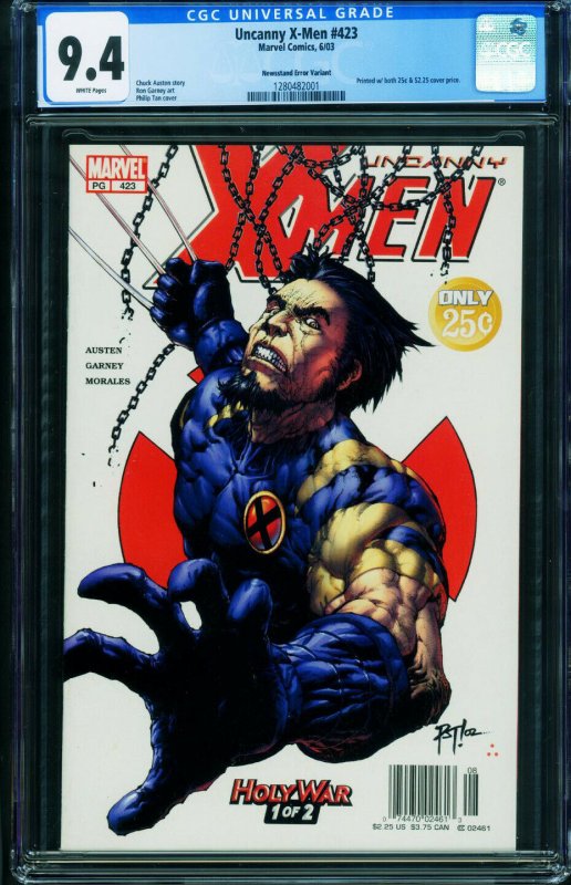 UNCANNY X-MEN #423-CGC 9.4-PRICE ERROR VARIANT-SUPER RARE-HTF- 1280482001