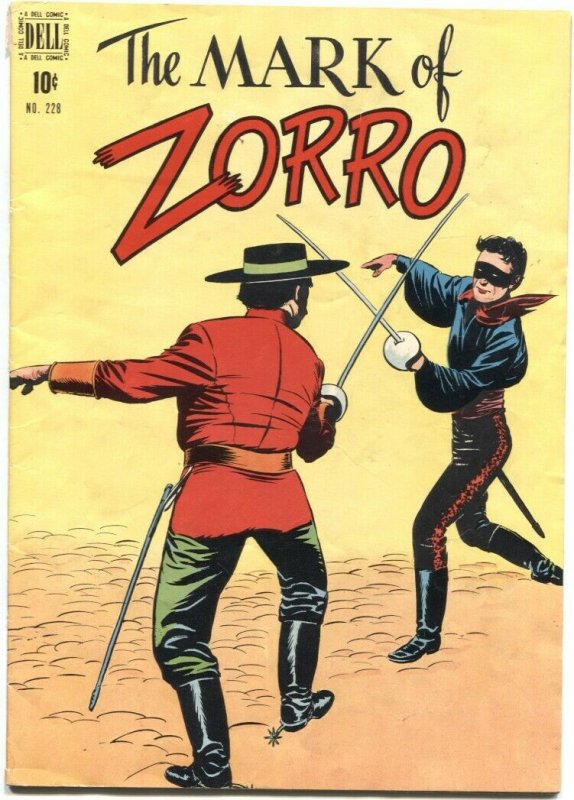 FOUR COLOR COMICS #228-1949-MARK OF ZORRO-FIRST APPEARANCE-DELL