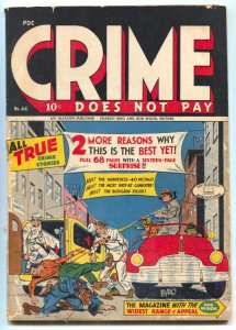 Crimes Does Not Pay #44 1946- Leg Diamond- Mrs Bluebeard G/VG