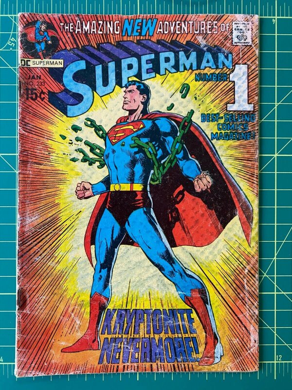 Superman #233, Classic Neal Adams cover Jan. 1971 Low Grade See Pics