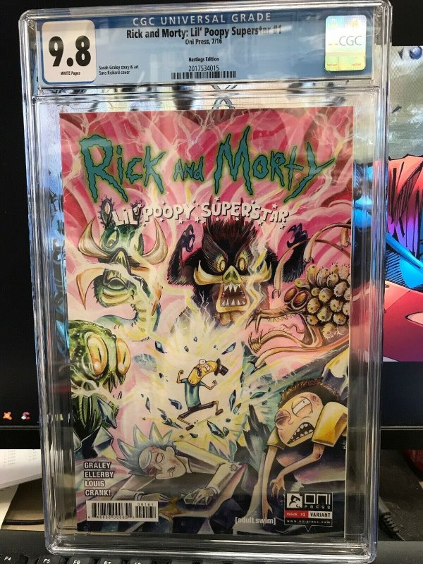 Rick and Morty Lil' Poopy Superstar #1 Hastings Variant - CGC 9.8