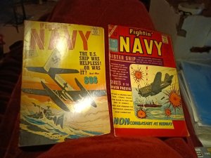 Fighting Navy 107 & 125 Charlton Silver Age War Comics Lot Run Set Midway...