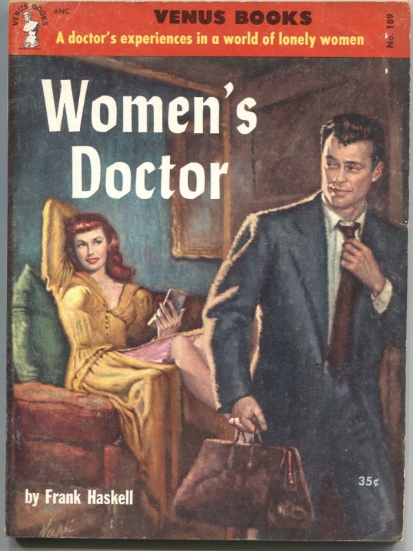 WOMAN’S DOCTOR-VENUS BOOKS #189-1955-SPICY PULP-RUDY NAPPI CVR ART