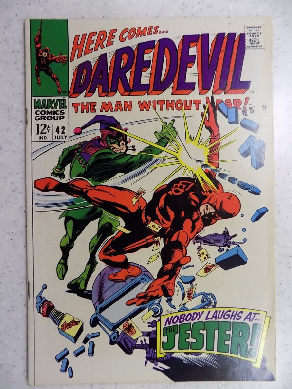 DAREDEVIL # 42 MARVEL SILVER FEAR ACTION ADVENTURE HI GRADE VF