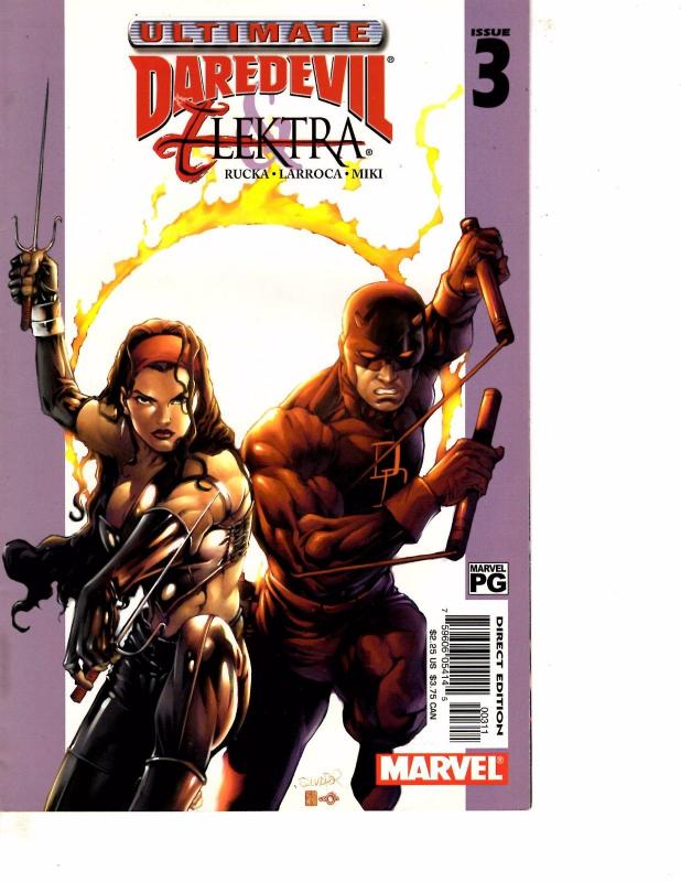 Lot Of 3 Ultimate Daredevil Elektra Marvel Comic Book #2 3 4   BH52