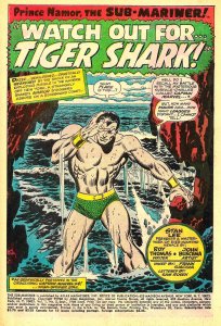 SUB-MARINER #5 (Sept 1968) 7.5 VF-  Roy Thomas & John Buscema! 1st Tiger Shark!
