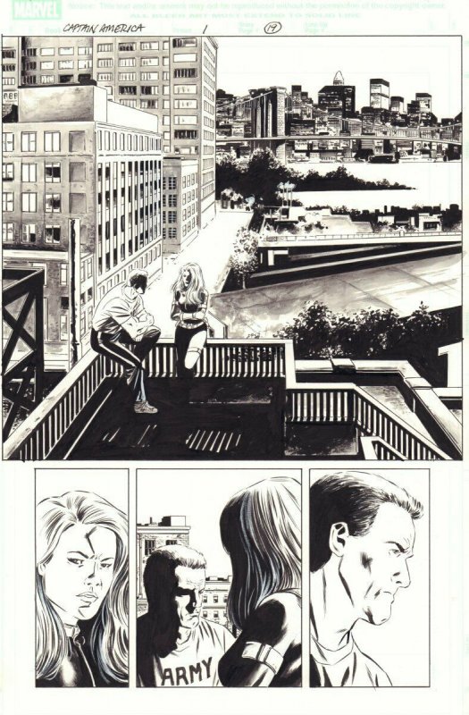 Captain America #1 p.19 - Steve Rogers & Sharon Carter 2004 art by Steve Epting 