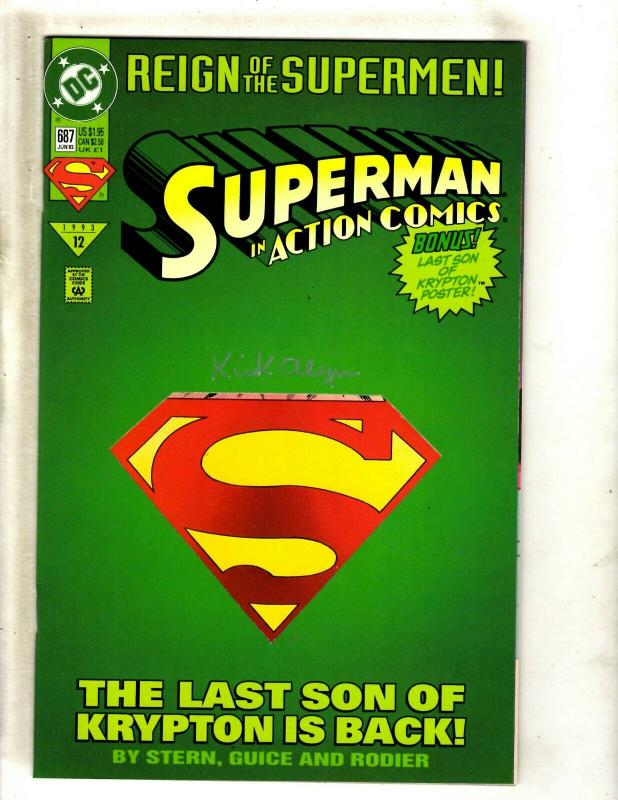 5 Superman DC Comics SIGNED W/COA By Kirk Alyn # 500 501 Action 687 22 78 J371 