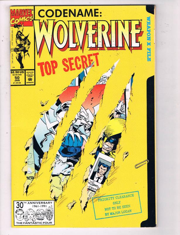 Wolverine #50 VF Marvel Comics Comic Book X Men Jan 1992 DE24