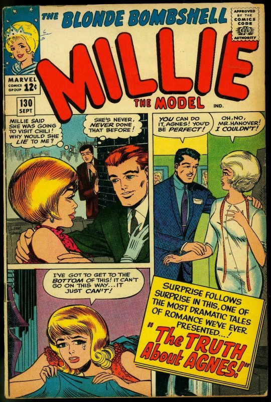 MILLIE THE MODEL #130 1965 MARVEL PAPER DOLLS FASHIONS VG/FN