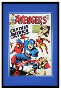 Avengers #4 Captain America Framed 12x18 Official Repro Cover Display