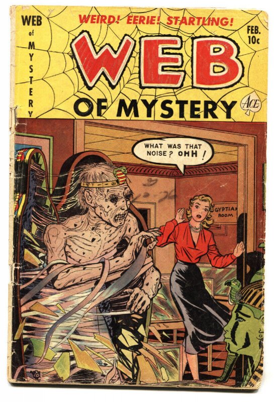 WEB OF MYSTERY-#7-1952-AJAX-Evil Cats-Egyptian Mummy menace!