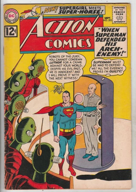 Action Comics #292 (Sep-62) FN Mid-Grade Superman, Supergirl