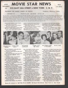 Movie Star News Mail Order Sales Catalog Supplement #G 1960's-Irving Klaw-8 x...