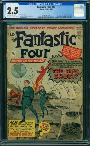 FANTASTIC FOUR #13, CGC 2.5 GD+