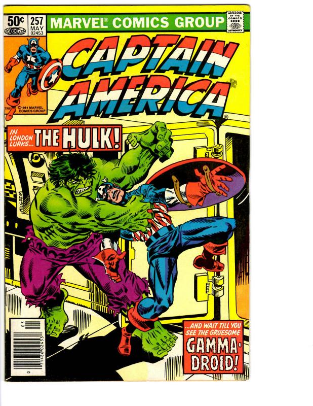 6 Captain America Marvel Comic Books # 249 252 253 256 257 258 Hulk Thing BH7