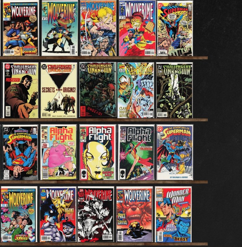 Huge Lot 130+ Comics with Adventures Of Superman, Wolverine & More!