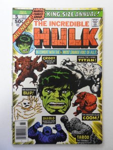 The Incredible Hulk Annual #5  (1976) FN+ Condition! 2nd Appearance of Groot!