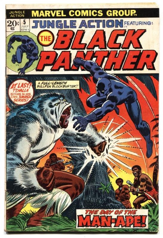 Jungle Action #5 1973-BLACK PANTHER STORIES BEGIN-Man-Ape VG