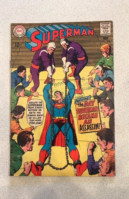 Superman #206  (1968) Jim Shooter Story Al Plastino Art Neal Adams Cover