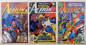 Action Lot of 3 #585, 586, 589 (1987) DC Newsstand Superman Green Lantern Comics