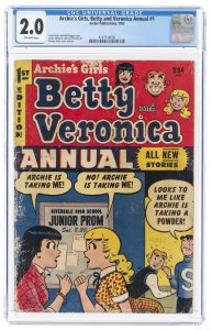 Archie’s Girls Betty and Veronica Annual #1 (Archie Publications, 1953) CGC 2.0