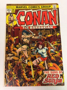 Conan the Barbarian #24 (1973) VG+ Condition stains fc, ink bc