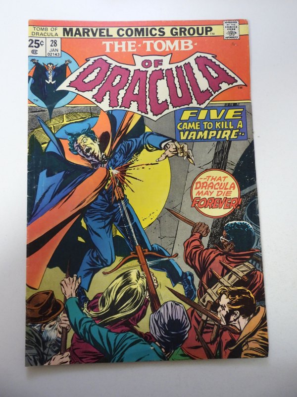 Tomb of Dracula #28 (1975) VG+ Condition sticker residue fc